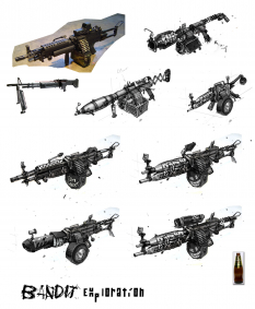 Bandit Weapon Exploration concept art from Borderlands 2 by Kevin Duc