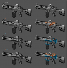 Dahl Assault Rifle Body Variants concept art from Borderlands 2 by Kevin Duc