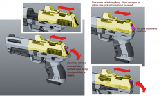 Dahl Pistol Animations concept art from Borderlands 2 by Kevin Duc