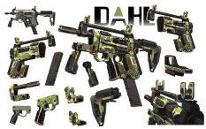 Dahl SMG Breakdown concept art from Borderlands 2 by Kevin Duc