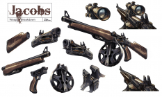 Jakobs Combat Rifle concept art from Borderlands 2 by Kevin Duc