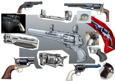 Jakobs Pistol concept art from Borderlands 2 by Kevin Duc