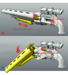 Jakobs Shotgun Animations concept art from Borderlands 2 by Kevin Duc