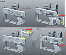Tedior Pistol Animations concept art from Borderlands 2 by Kevin Duc
