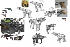 Vladof Pistol Sketches concept art from Borderlands 2 by Kevin Duc
