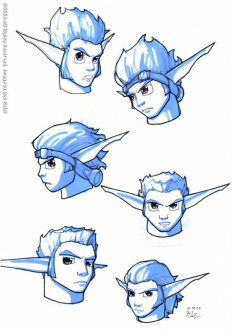 Jak Faces concept art from Jak 3 by Bob Rafei