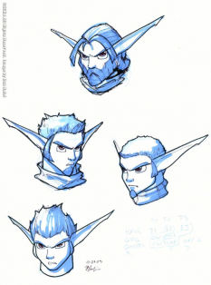 Jak Faces concept art from Jak 3 by Bob Rafei