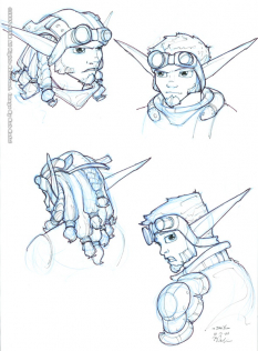 Jak Faces concept art from Jak X: Combat Racing by Bob Rafei