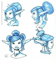 Rayn Faces concept art from Jak X: Combat Racing by Bob Rafei