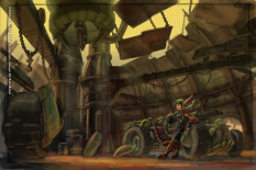Environment Concept art from Jak X: Combat Racing by Bob Rafei