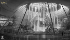 Abstergo Entertainment Lobby concept art from Assassin's Creed IV: Black Flag by Eddie Bennun
