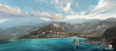 Arriving concept art from Assassin's Creed IV: Black Flag by Martin Deschambault