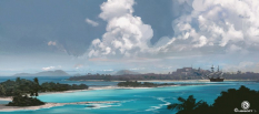 Beach View concept art from Assassin's Creed IV: Black Flag by Martin Deschambault