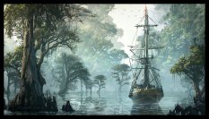 Mangrove concept art from Assassin's Creed IV: Black Flag by Raphael Lacoste