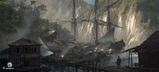Shanty Port concept art from Assassin's Creed IV: Black Flag by Martin Deschambault