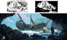 Shipwreck Concept concept art from Assassin's Creed IV: Black Flag by Martin Deschambault