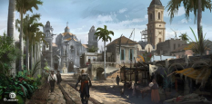 Strolling Through Town concept art from Assassin's Creed IV: Black Flag by Martin Deschambault