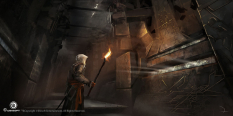 Temple Corridor concept art from Assassin's Creed IV: Black Flag by Martin Deschambault