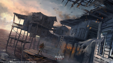 The Fishing Village concept art from Assassin's Creed IV: Black Flag by Neil Kairanna