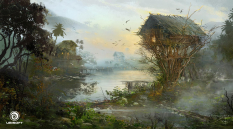 Tree House concept art from Assassin's Creed IV: Black Flag by Donglu Yu
