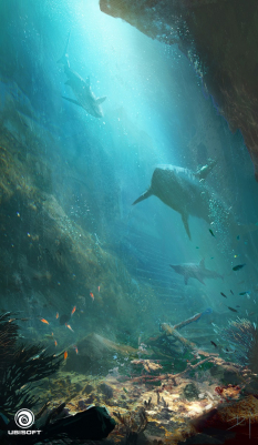 Underwater Scene concept art from Assassin's Creed IV: Black Flag by Donglu Yu