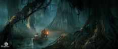 Through The Swamp concept art from Assassin's Creed IV: Black Flag by Martin Deschambault