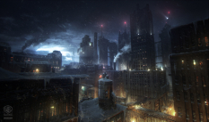 New Gotham concept art from Batman: Arkham Origins by Daniel Kvasznicza