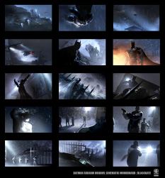 Blackgate Moodshots concept art from Batman: Arkham Origins by Virgile Loth