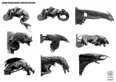 Gargoyles Sketches concept art from Batman: Arkham Origins by Virgile Loth