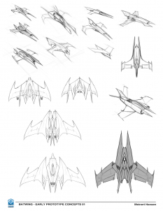 Batwing Concepts concept art from Batman: Arkham Origins by Meinert Hansen