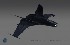 Batwing Pilot Module concept art from Batman: Arkham Origins by Meinert Hansen