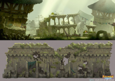 Frogs Level concept art from Rayman Legends by Aymeric Kevin