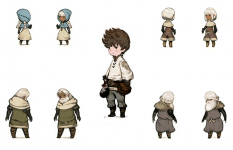 Characters concept art from the video game Bravely Default