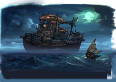 Boat concept art from the video game Bravely Default