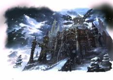 Fortress concept art from the video game Bravely Default