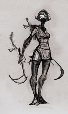 Akali concept art from the video game League of Legends