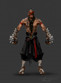 Lee Sin The Blind Monk concept art from the video game League of Legends by Eduardo Gonzalez