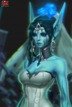 Morgana Ghost Bride Portrait concept art from the video game League of Legends
