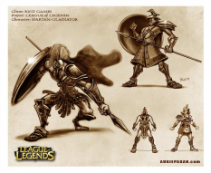 Pantheon concept art from the video game League of Legends