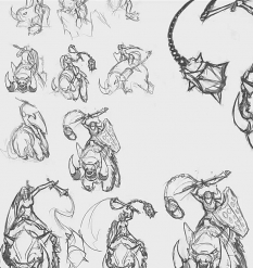 Sejuani Sketches concept art from the video game League of Legends