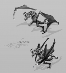 Shyvana Dragon Form concept art from the video game League of Legends by Eduardo Gonzalez