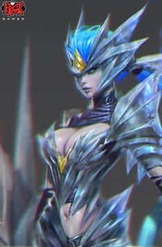 Shyvana Ice Drake Portrait concept art from the video game League of Legends