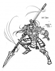 Xin Zhao concept art from the video game League of Legends