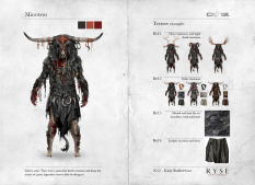 Minotaur concept art from the video game Ryse: Son of Rome by Kaija Rudkiewicz