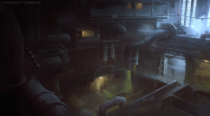Wayne Chemical Waste Disposal concept art from the video game Batman: Arkham Origins by Georgi Simeonov