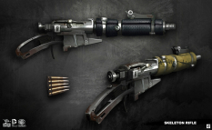 Skeleton Rifle concept art from the video game Batman: Arkham Origins by Georgi Simeonov