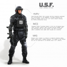 U.S.F. Cyber Command Officer concept art from the video game Outrise