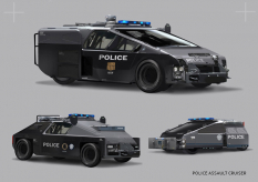 Police Assault Cruiser concept art from the video game Outrise