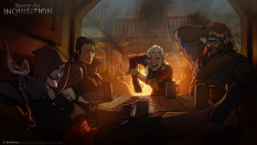 Tavern concept art from the video game Dragon Age: Inquisition by Matt Rhodes