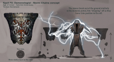 Demonologist Spell FX Storm Chains concept art from the video game Age of Conan: Unchained by Torstein Nordstrand